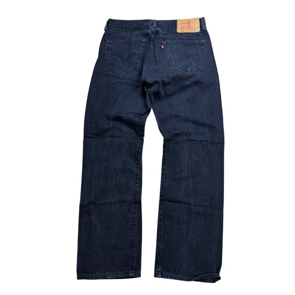 Levis Mens Black 501 Black Wash Denim Straight Leg Jeans 36x32 Y2K 30" - Picture 2 of 8